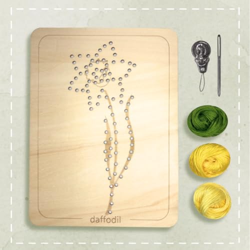 Wooden Flower Lacing Embroidery Kits for Beginners, Set of 5 Learn-to-Stitch Craft Boards, Sewing & Embroidery Art Kits for Kids Ages 8+, DIY Craft Projects, Educational Gifts, Party Favors (Spring) - style: Spring
