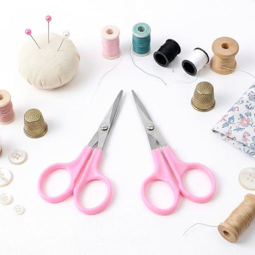 2 Pcs Applique Scissors, 12cm Craft Sewing Embroidery Scissors, Curved Tip Needlework Cutter With Stainless Steel Blade ABS Handle