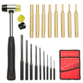 Pin Punch Set, 20pcs Punch Removing Repair Tools, Including Brass Pin Punches, Steel Pin Punches with Storage Pouch&Hammer (Brass+Steel Pin Punches)