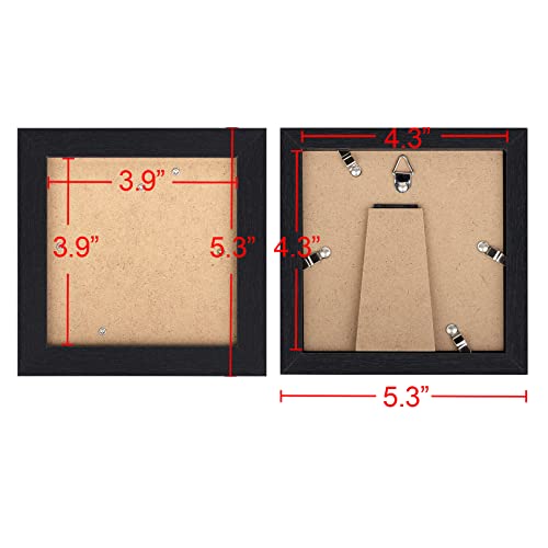 TOFOREVO 4x4 Picture Frames Set of 4, Black - color: Black Wood Grain, size: 4x4