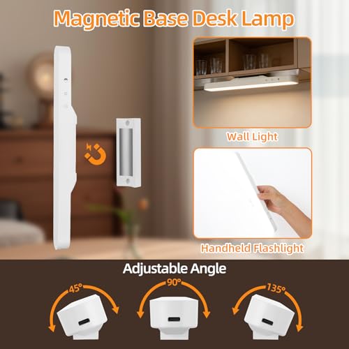 ShineTech Rechargeable Desk Lamp for Home Office,Magnetic Clip On Desk Lamp