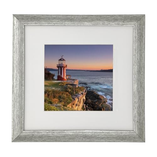 10x10 Photo Frame Gallery Picture frame with 6x6 mat,Freestanding and Wall Mountable,Silver - color: Silver, size: 10x10
