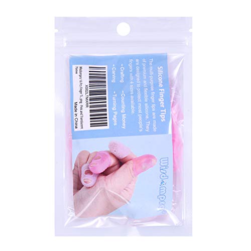 Wisdompro 16 Pcs Finger Tips, Thimble Fingertip Grips - Pink, Translucent - color: Pink & Translucent