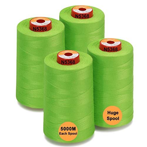 New brothread 4 Large Cones All Purpose Polyester Thread -Yellow Green - color: 4xYellow Green