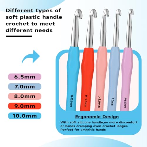 Mayboos 5 Sizes Crochet Hook Set, Large Crochet Hooks - size: 5 Sizes