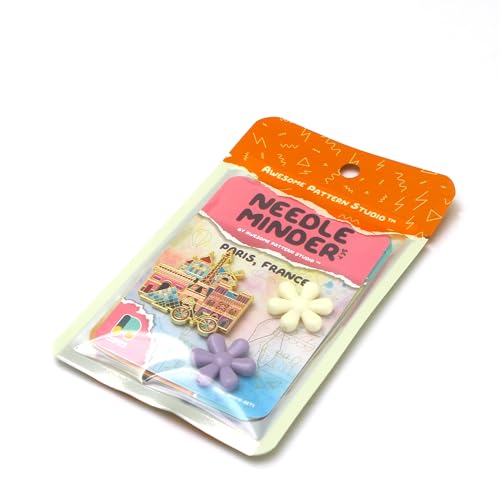 Awesome Pattern Studio Needle Minder Set – Paris Magnetic Needle Minder + 2 Needle Threaders. Enamel Pin for Cross Stitch, Embroidery and Craft - size: Paris Set #1