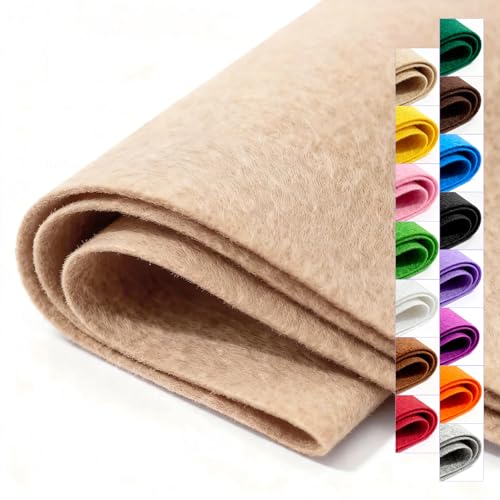 Khaki Stiff Felt Sheet 36'' X 36'', 1mm Large Felt Fabric Sheet for Crafts - color: Khaki