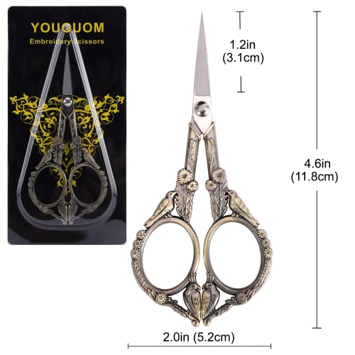 YOUGUOM Small Sewing Scissors, All Purpose Little Shears - color: Bronze