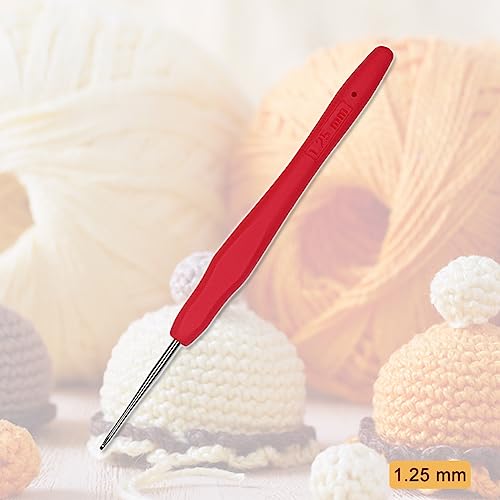 Small Size Crochet Hook Lace Crochet Needle QLRFFLJOY 1.25mm Crochet Hook Embroidery Thread Knitting Weaving Tool DIY Lace Yarn Crochet Needles (1.25 mm) - size: 1.25 mm