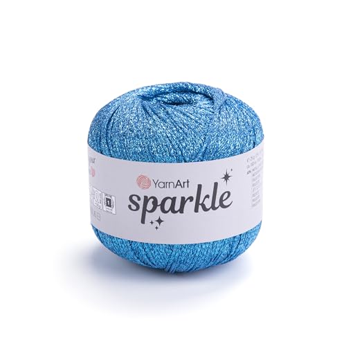 YarnArt Sparkle - Metallic Glitter Fine Lightweight Yarn for Crochet, Knitting, Amigurumi, Cardigans, Shawls, Bag Making - Soft Craft (1321) - color: 1321
