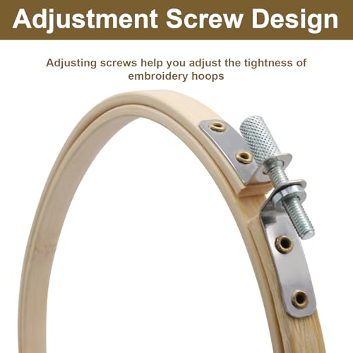 Moicstiy 3 Pcs Adjustable Embroidery Hoops Set, 3 Sizes, Oval Frame