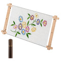 Tahanson Scroll Embroidery Frame - Beech Wood Holder for Quilting, Needlework, Embroidery, Sewing and Crafts - Complete with Cross-Stitch Needle Case