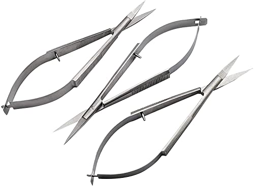 ARTMAN INSTRUMENTS 5.5 Castroviejo Scissors Straight Set of 3 Micro thread cutting embroidery/Extra Sharp Squeeze Scissors for ENT Eye Skin Dental and Veterinary Surgeon/Spring Action micro scissors