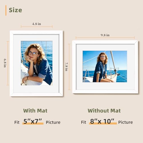 HappyHapi 8x10 Picture Frames Set of 10, Wall or Tabletop Display, White - color: White, size: 8x10 inch