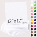 12" x 12" Felt Sheets for Crafts, 2mm Stiff Felt Fabric (12 Pcs), White - color: White
