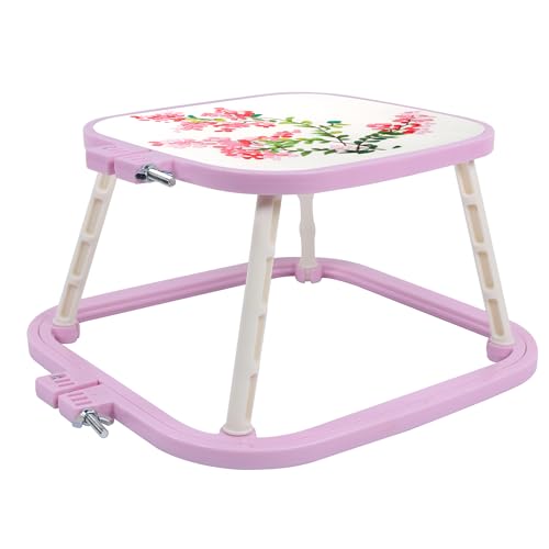 guofa Square Embroidery Hoop Stand，ABS Plastic Cross Stitch Stand, Embroidery Hoop Holder for DIY Craft, Punch Needle Hoop, Sewing Needlepoint Frame Stand (purple) - color: purple
