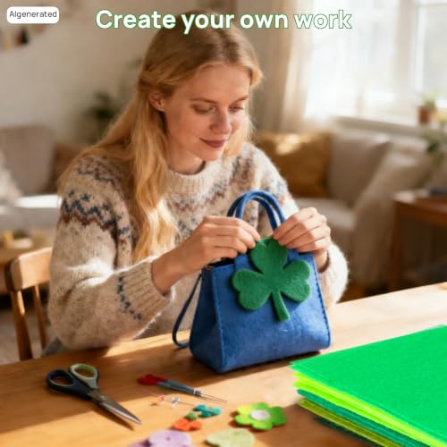 24 Pcs Green Felt Fabric Sheets, 8 Inch X 12 Inch 1mm Craft Felt - color: Green 24pcs