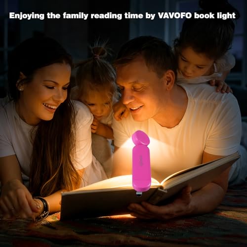 VAVOFO USB Rechargeable Book Light, Bookmark Clip on LED Reading Light - color: Rose