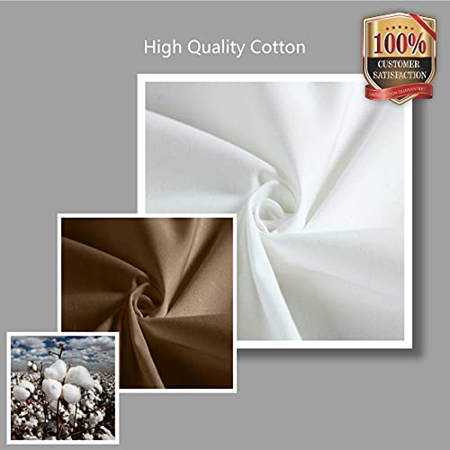 TOPDesign 1-Pack Super Strong Large 12oz Cotton Canvas Tote Bag, Reusable Grocery Shopping Cloth Bag, Fashionable Two-Tone Tote for Crafts, DIY Your Creative Designs - color: Brown/White