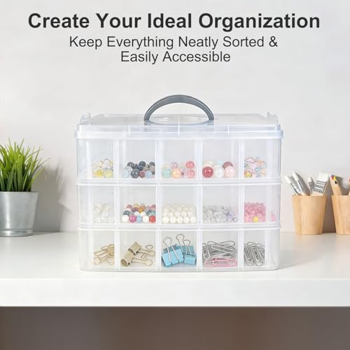 3-Tier Stackable Storage Container Box, 30 Compartments - color: 30 Pcs Storage Box