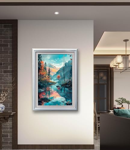 Leczany Cross Stitch Stamped Kits for Adults or Kids Patterns Craft Kit Starter Needlepoint Full Range of Embroidery for Beginner 11CT 3 Strands | Beautiful Scenery by The River 13.4×20.1 inches - color: 11CT Stamped kits,Beautiful Scenery by the River 13