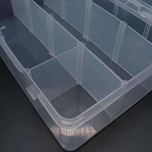 Xiaoyztan Bead Organizer Box Adjustable Dividers 8 Grids Clear 8.8x6.6 Inch - size: 8.8x6.6x2.3 in