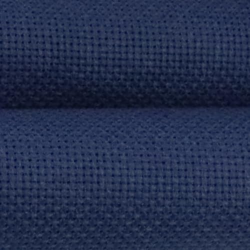 KCS 19" x 28"(48cmx72cm) 18 Count Cotton Aida Cloth Cross Stitch Fabric (Navy Blue) - color: Navy Blue