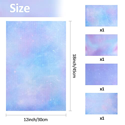 Pllieay 4 Pieces Printed Aida Cloth 14 Count Cross Stitch Fabric