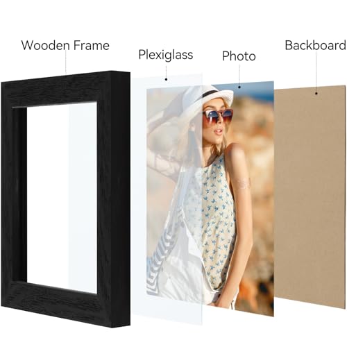 Vittanly 4x4 Picture Frame for Wall or Tabletop, Black - color: Black, size: 4x4