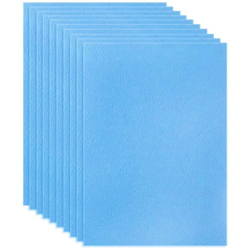 10 Light Blue Felt Fabric Sheets,7.87 x 11.8 inch (20 x 30cm) A4 Stiff Felt Squares 1 mm Thick, Great for DIY Craft, Sewing Projects, Nonwoven Patchwork, Decoration - color: Light Blue