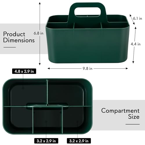 Tiawudi Multipurpose Caddy Organizer, Plastic Caddy with Handle, Stackable Desk Organizer for Stationery, Marker and Pencil, Office Supplies Organizer, Dorm Caddy - color: Green, size: Rectangle