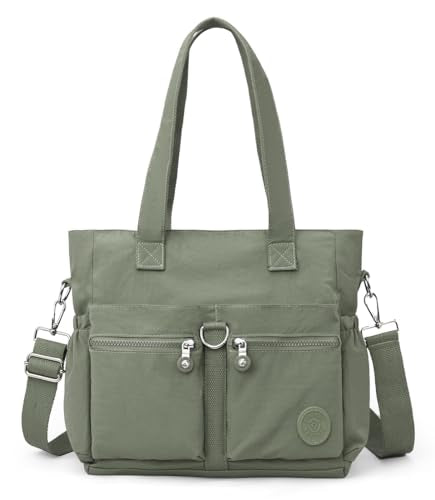 Tote Bag for Women Nylon Purse and Handbags Tote Purse Crossbody Bag Messenger Bag - color: Light Green