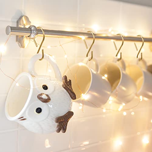 Sratte 120 Pcs Mini S Hook for Hanging 1 Inch Metal, Champagne Gold - color: Champagne Gold