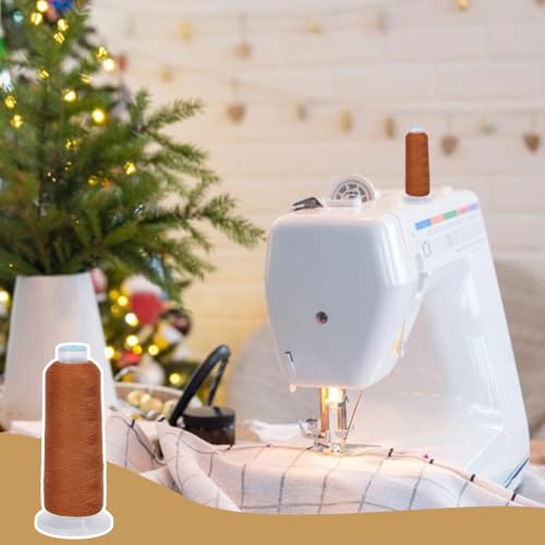 42S/2 Wool Embroidery Thread 1500m Fibers Embroidery Floss Hand Sewing Thread Sewing Machine Kit Needlepoint Thread for Sewing DIY Craft Cross Stitch Threads (Light Brown) - color: Light brown