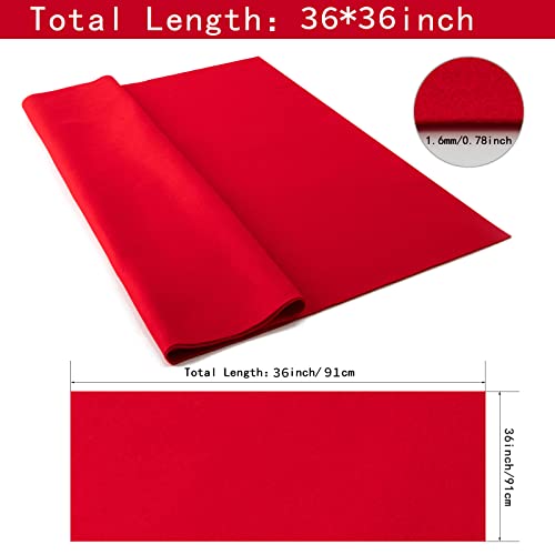 HaoFeijh Felt Fabric 36 * 36 Inch Wide 1.6mm,Fabric Sheets Soft Woven Acrylic Craft Fabric for DIY Craft Work Sewing Patchwork,Craft Felt - color: Red, size: 1