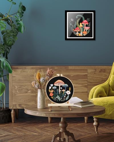 TINDTOP Embroidery Kit for Adult Beginners, Embroidery DIY Starter Kit - color: Mushroom B