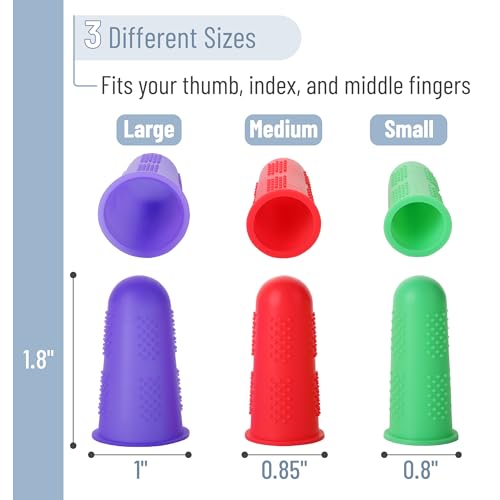 Mr. Pen- Silicone Hot Glue Gun Finger Caps, 24 pcs, 3 Sizes - color: Multi-color, size: 24 pcs