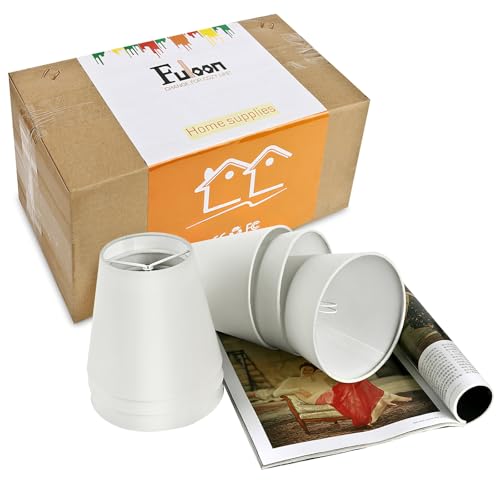 Fuloon Small Lamp Shades Clip on Bulb, Modern European Style Mini Lamp Shades for Chandelier, French Country White Chandelier Lampshades, 3.5x5.1x5.5 in, 6 Pack (Linen White) - color: Linen White, size: 6 Pack