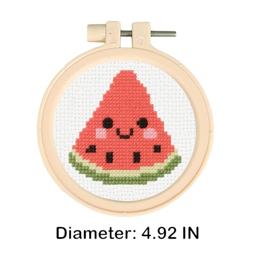 57lilina Cross Stitch Kits for Kids, 6 Set Easy Beginner Embroidery Pattern - color: Fruit A