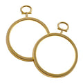 Mini Gold Round Frames – Set of 12 Small Plastic Craft Frames