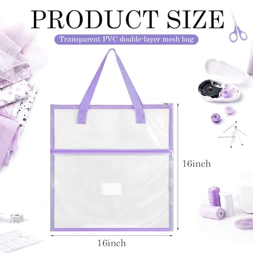 Cosblank 16x16inch Sew Project Bag Jumbo Needlepoint Project Bag, Purple - color: Purple