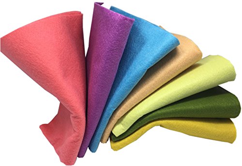 Misscrafts 7pcs 18" X 18" 1.4mm Thick Soft Felt Nonwoven Fabric Sheet Pack DIY Craft Patchwork Sewing Squares Assorted Colors(Spring) - color: Spring