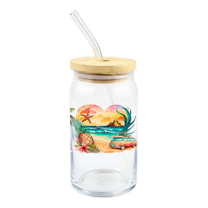 10 pcs Camping UV Transfer Sticker Waterproof 3D Camp Cup Wraps Stickers for Cup Phone Notebook Mug, Glass, Tumbler - style: D011