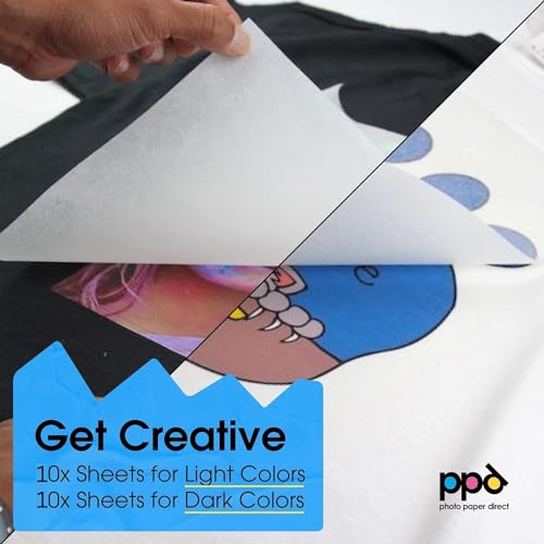PPD 20 Sheets 8.5x11" Iron-on Heat Transfer Paper Mixed Fabrics Inkjet - size: 8.5 x 11, style: Mix (20 Sheets)