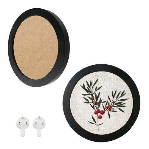 Crapyt 2 PCS Embroidery Frame, 8.15" Wood Round Cross Stitch Hoop