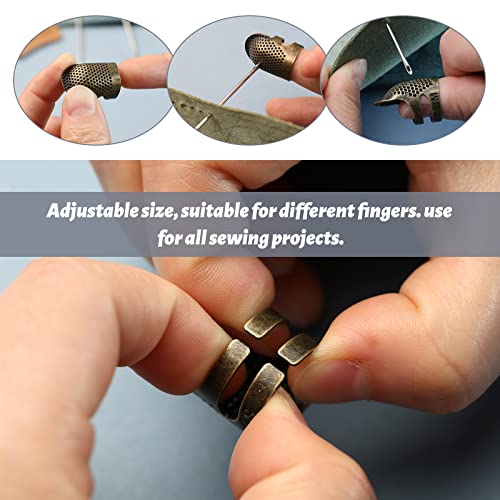 Yizzvb 5 Pcs Sewing Thimbles Kit Metal Finger Protector Quilting Ring