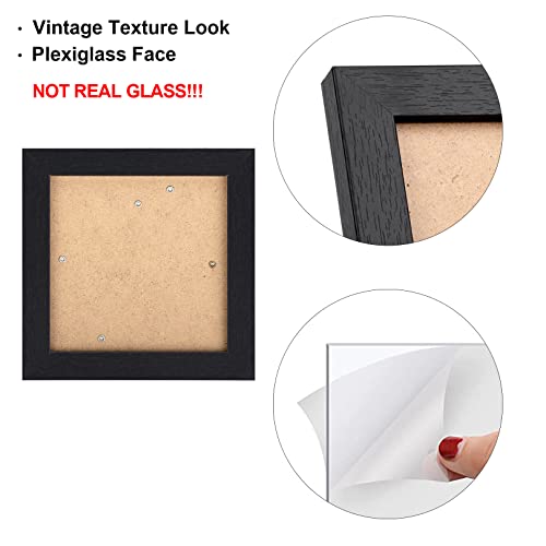 TOFOREVO 5x5 Picture Frames set of 4, Black - color: Black Wood Grain, size: 5x5