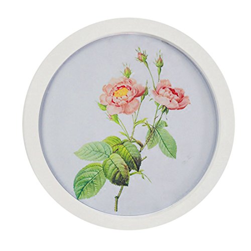 Levoberg Round Photo Frame Wooden Wall Mounted Stylish Picture Frame Home Decor White 7 inch - color: White, size: 7 inch