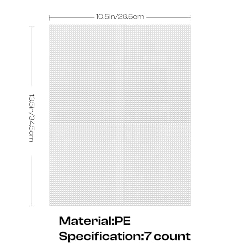Caydo Plastic Canvas Sheets, 4 Pieces 7 Count 10.5 X 13.5 Inch Plastic Mesh - color: Clear White - 4pcs
