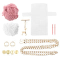 DOITOOL DIY Woven Purse Material Kit Cross Stitch Purse Kit with Deer Pendant Handmade Bag Making Supplies for Crochet Knitting and DIY Projects 7.28X4.13X1.57in - color: White
